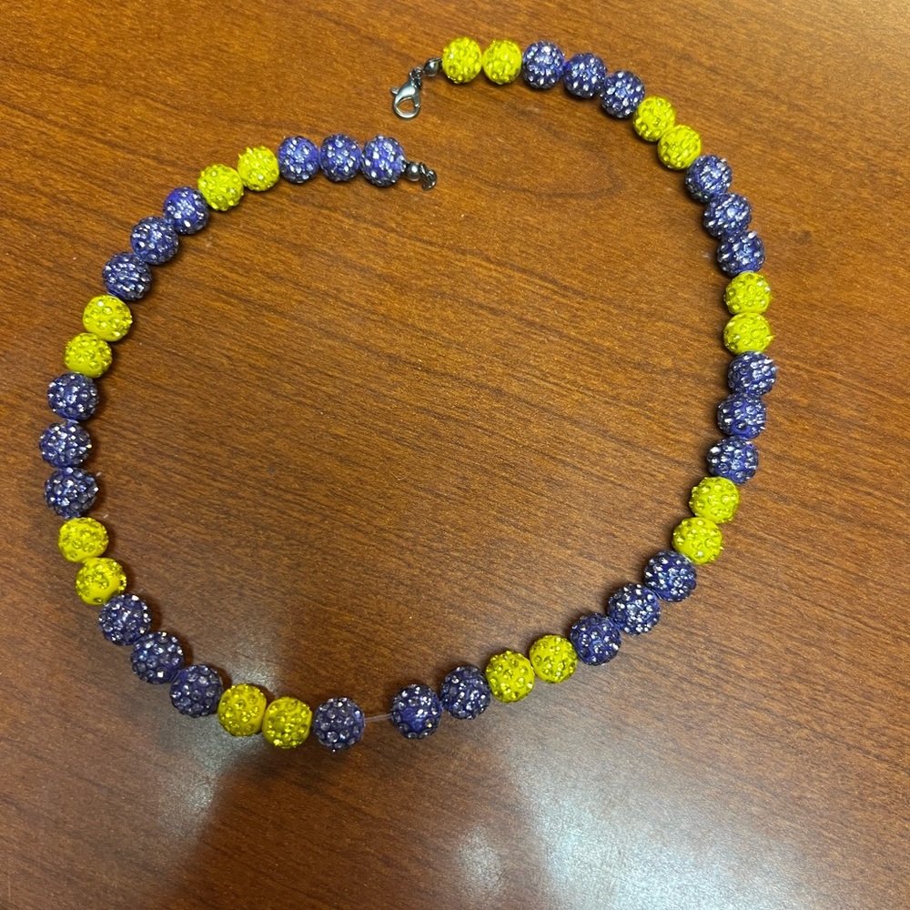 Rhinestone baseball necklace